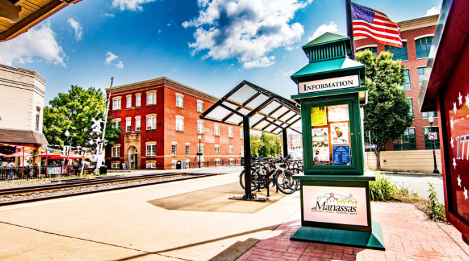 View from the Manassas Train Station of the Old Town area